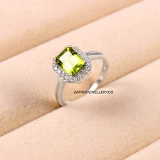 Natural Peridot Ring, August Birthstone, Promise Ring, 925 Sterling Silver