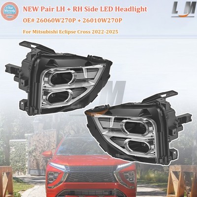Pair LH & RH Full LED Headlights For 2022-25 Mitsubishi Eclipse Cross 26010W270P