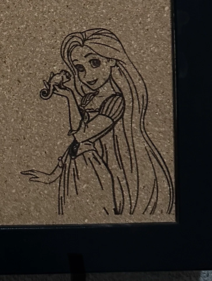 Rapunzel- Disney Inspired Pin Board Cork board. Laser engraved framed 12x12 - Image 2 of 3