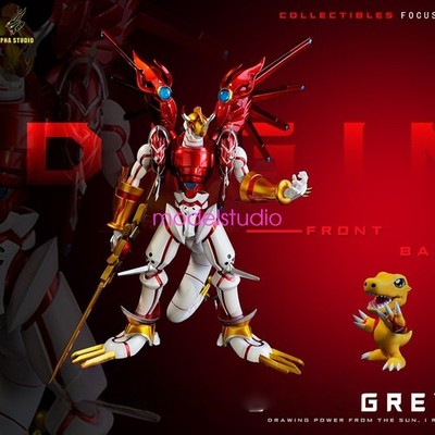 Alpha Studio Digimon Shine Greymon Figure H38cm Pre-order Painted Agumon 7.5cm