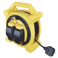 Masterplug 20m Outdoor Extension Cable Reel 2 Gang IP54 Weatherproof 13A Thermal