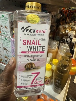 Veet Gold Snail White Oil. Body Corrector and Glowing 1000ml free shipping 