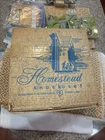 Vintage Federal Glass Hospitality Snack Set Homestead Wheat - 4 Plates 4 Cups