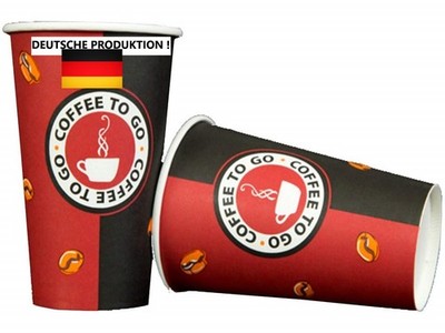 Made in DE ! 1000 Stück Coffee to go 0,3 L Kaffeebecher Pappbecher 300 ml Becher