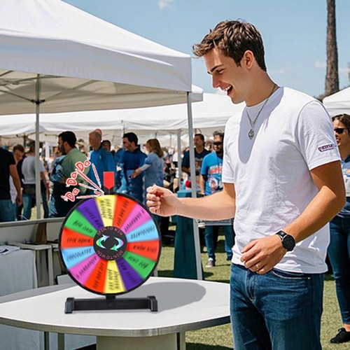 Classic 12-Inch Prize Wheel with 14 Slots: Perfect for Parties & Tradeshows - Picture 4 of 10