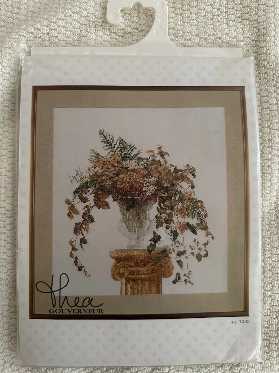 NEW Thea Gouverneur Counted Cross Stitch Kit 1083 AUTUMN HERFST BOUQUET 53x56 Cm