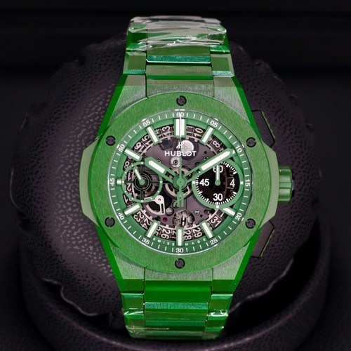 NEW Hublot Big Bang Integrated Skeleton Dial Green Ceramic 451.GX.5220.GX 42mm