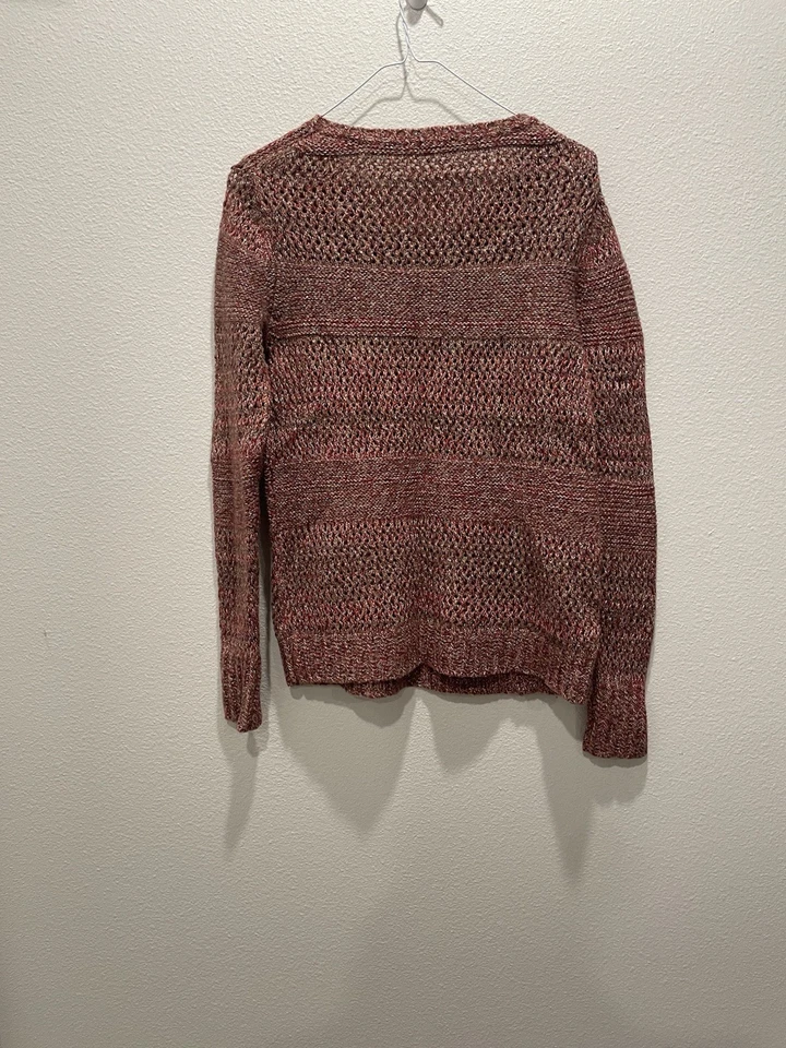 Suéter tejido de mezcla de lana rojo jaspeado mediano Fossil para mujer vacaciones acogedor Foto 2 de 4
