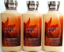 Bath Body Works SENSUAL AMBER Shea  Vitamin E Body Lotion, 8 fl. oz., NEW x 3