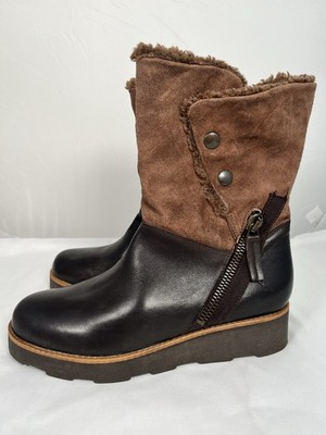 Clarks Narrative Boots UK 7 D Okemo Sienna braun Leder Wildleder halbhoch sehr guter Zustand