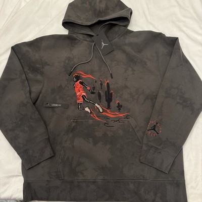 Travis Scott x Jordan Washed Suede Hoodie Iron Grey Size XL CN3422