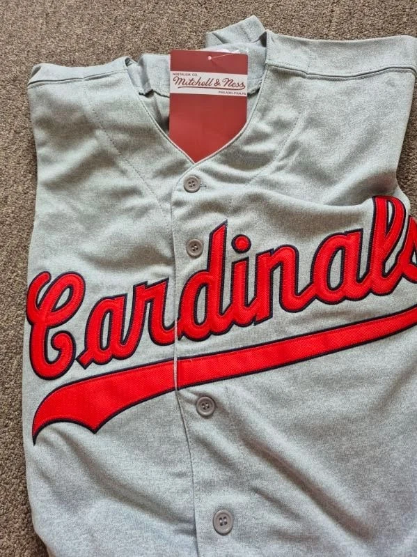Stan Musial St Louis Cardinals Jersey Men’s XL NWT W Patch 1956 Road GREY Retro - Image 3 of 4