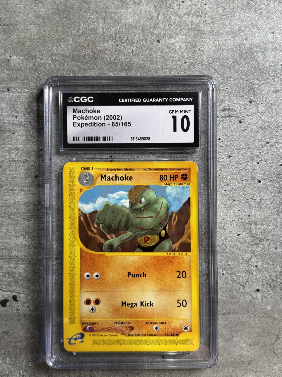 Pokemon Card Machoke CGC 10 Gem, e-Reader Expedition 85/165, WOTC 2002