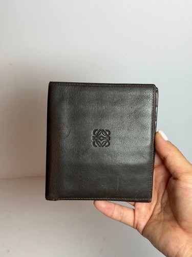 Loewe Anagram Logo Bifold Wallet Brown Leather
