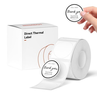 Selbstklebende Etiketten 210 Stück Rund 31x31 mm für Drucker Weiß, kompatibel