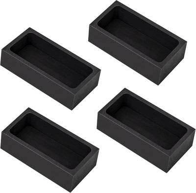 4Pcs 1Kg Graphite Ingot Molds for Gold Silver Copper Aluminum Metal Melting Cast