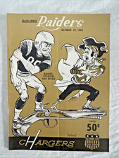 Vintage 1963 AFL Football Program Oakland Raiders vs San Diego Chargers Al Davis
