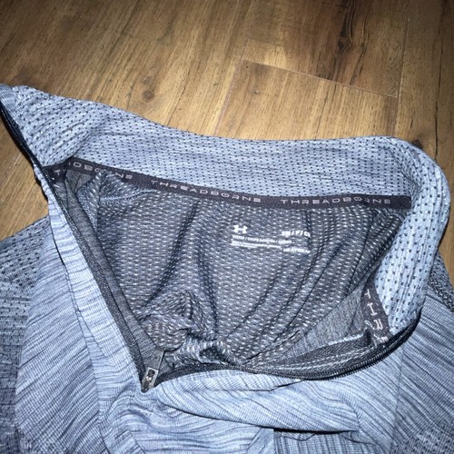 Camisa Pullover Under Armour Threadborne 1/4 Cremallera Gris Jaspeado Para Hombre Pequeña ¡Bonita! - Imagen 6 de 10