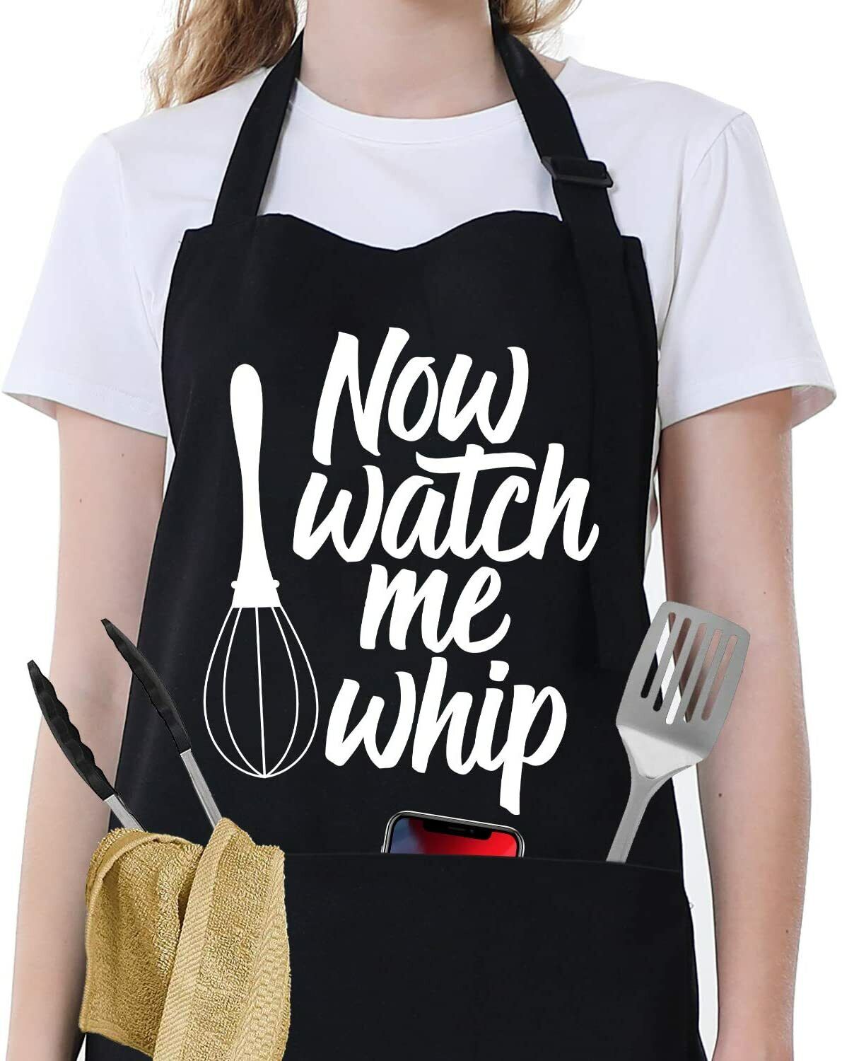 Baking Aprons for Women with 3 Pockets - Funny Gifts for Mom, Wife, Daughter