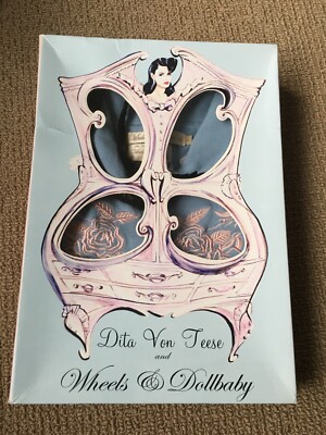 Rare Wheels and Dollbaby Dita Von Teese Blue and Pink Cardigan Rare Wheels and Dollbaby Dita Von Teese Blue and Pink Cardigan