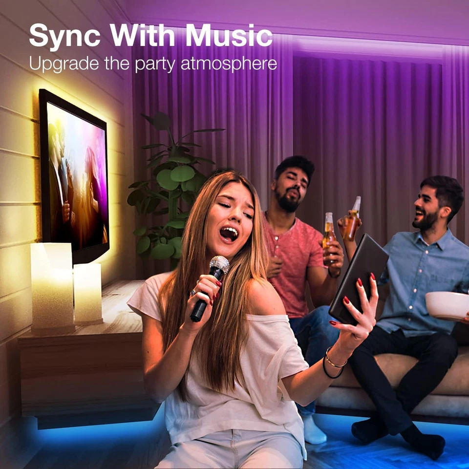 100Ft LED Strip Lights, Smart Light with App Remote Control, RGB LED Lights for  - Image 4 of 4