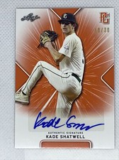 2021 LEAF PERFECT GAME ORANGE KADE SHATWELL PAPER RC AUTO # 18/30