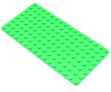 LEGO Base Plate 8x16 MiniFigure - (1) -  Genuine BRIGHT GREEN Thin Brick - NEW