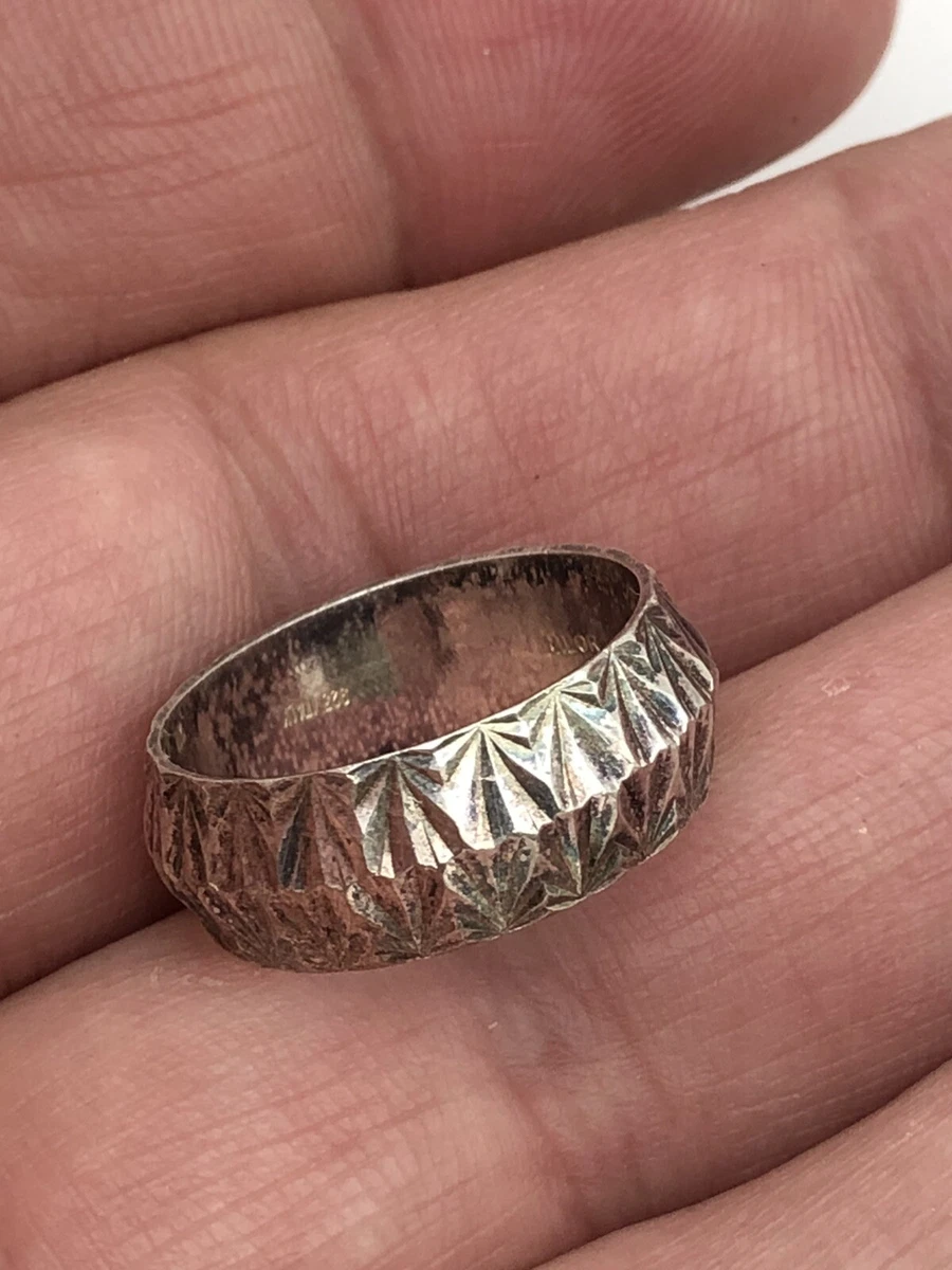 vintage Milor italy 925 Sterling Silver Band Ring Size 8.25 5.4 Grams