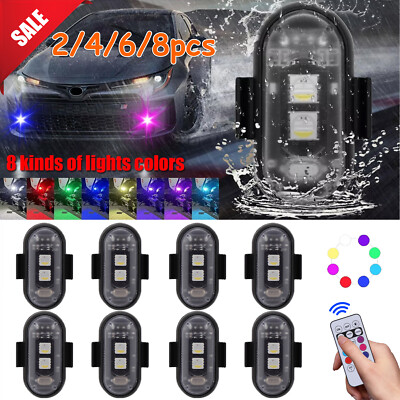 RGB LED Strobe Light Wireless Remote Control For Car Bike Motorcycle Flash Lamps
