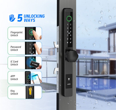 Fingerprint Door Locks Waterproof Bluetooth Password Outdoor Sliding Electronic