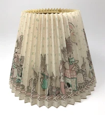 Childrens Lamp Shade Bunny Rabbit Accordion Nursery Pastel Clip On 8"