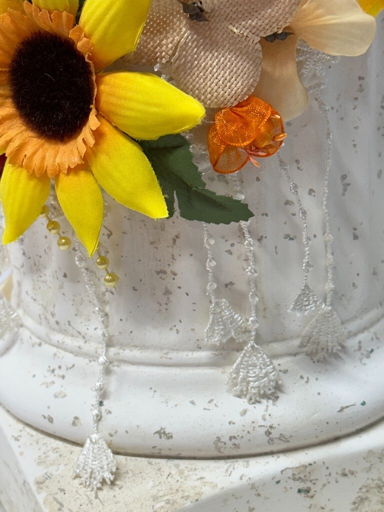 Maternity belt Bump Sash, Photoshoot, Ylw Sunflwrs, Berries, 6'8" length, burlap