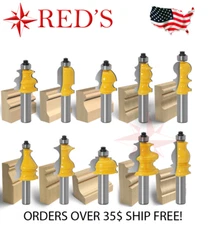 REDS Y80808-8 - 10 Piece Decorative Molding Router Bit  SET 1/2" Shank