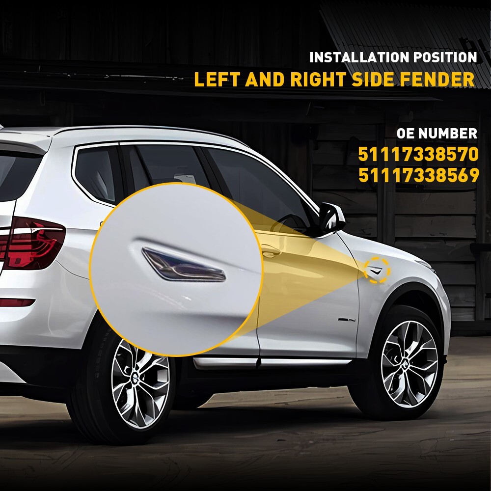 Left + Right Side Fender Chrome Emblem Moulding For BMW X3 F25 X4