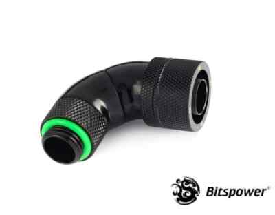 Bitspower G1/4'' Matt Black Triple Rotary 90-Degree Compression BP-MB90R3CPF-CC1V