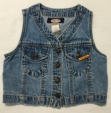 Vintage Jordache Girl's Size 5 Blue Denim 100 Cotton Snap Jean Vest