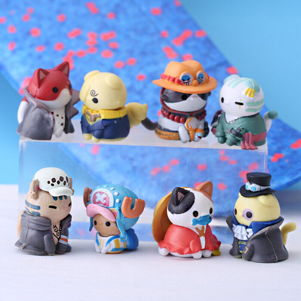 8Pcs/Set One Piece Cat Cos Roronoa Zoro Luffy Usopp Sabo
