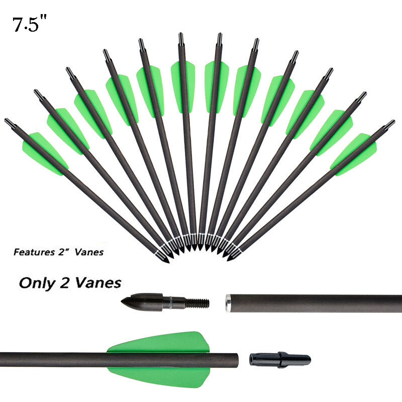 7.5""/15"" Archery Hunting Bolts Carbon Arrows for Outdoor Hunting Shooting Target