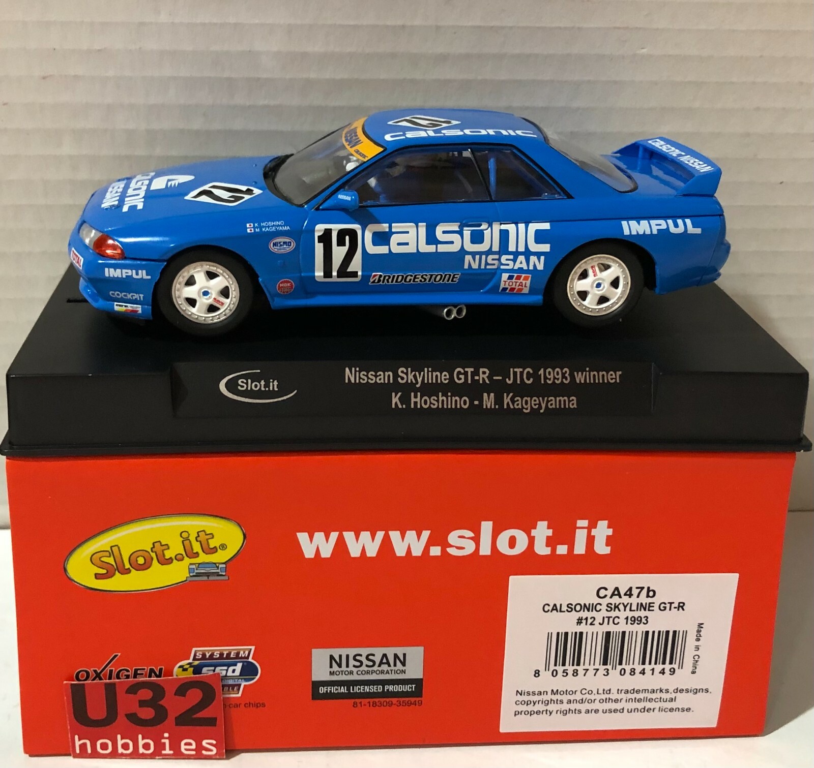SLOT.IT CA47B NISSAN SKYLINE GT-R #12 JTC 1993 WINNER CALSONIC HOSHINO-KAGEYAMA