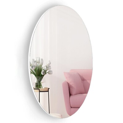 Oval Frameless Mirror Wall Mounting Dressing Vanity Mirror 14.7x 25.1 x0.78 in
