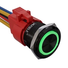 10 Amp 22mm Latching Push Button Switch 12v Angel Eye Led Waterproof Aluminum Al