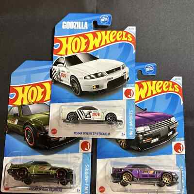   Hot Wheels Godzilla Nissan Skyline GT-R & 2 Nissan Skyline Rs.   Lot Of 3
