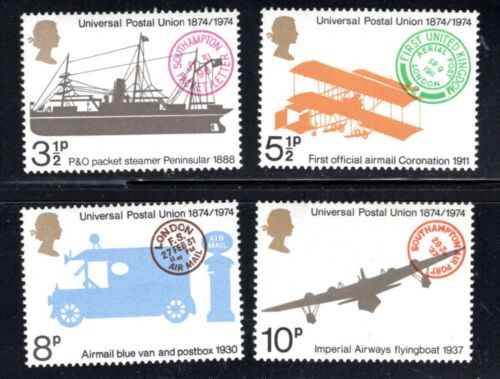 Great Britain 1974 QEII Centenary of the UPU Set of 4 Stamps MNH