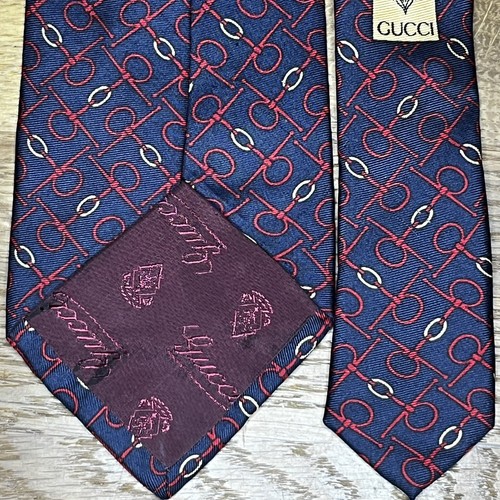 GUCCI HERREN MARINEBLAU GLIEDERMUSTER LUXUS KRAWATTE HERGESTELLT IN ITALIEN UVP £180+ Y3 - Bild 8 von 11