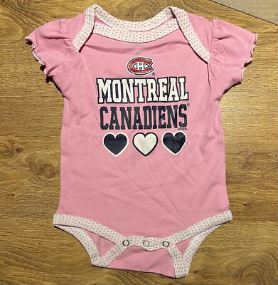 MONTREAL CANADIENS NHL BABY KIDS GIRLS PINK JUMPER BODYSUIT SIZE