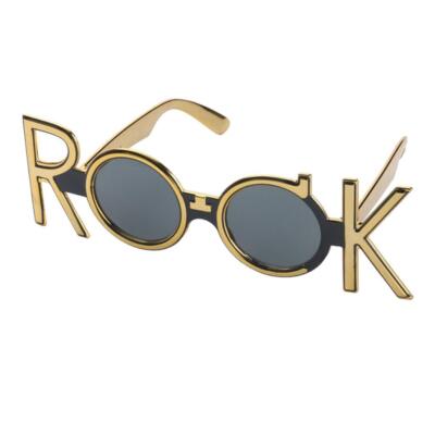 Novelty Gold ROCK Shaped Sunglasses Funny Party Eye Glasses