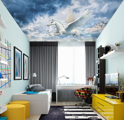3D Weißer Pegasus 3683 Geschäft Tapete Wandgemälde Selbstklebend Handel Zoe