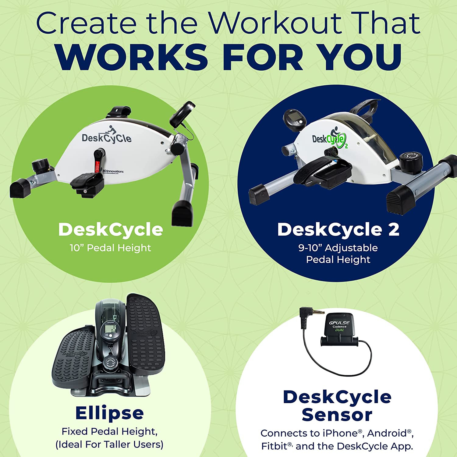 under Desk Bike Pedal Exerciser - Stationary Bikes for Home & Office - Standard