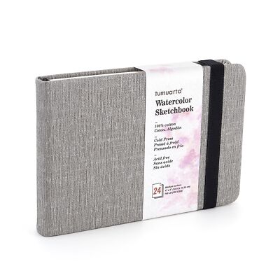 tumuarta Watercolor Sketchbook 4x6  140 LB 300 GSM 100% Cotton Paper Cold Pre...
