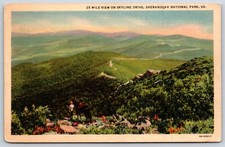 Postcard 25 Mile View On Skyline Drive Shenandoah National Park, VA Unposted